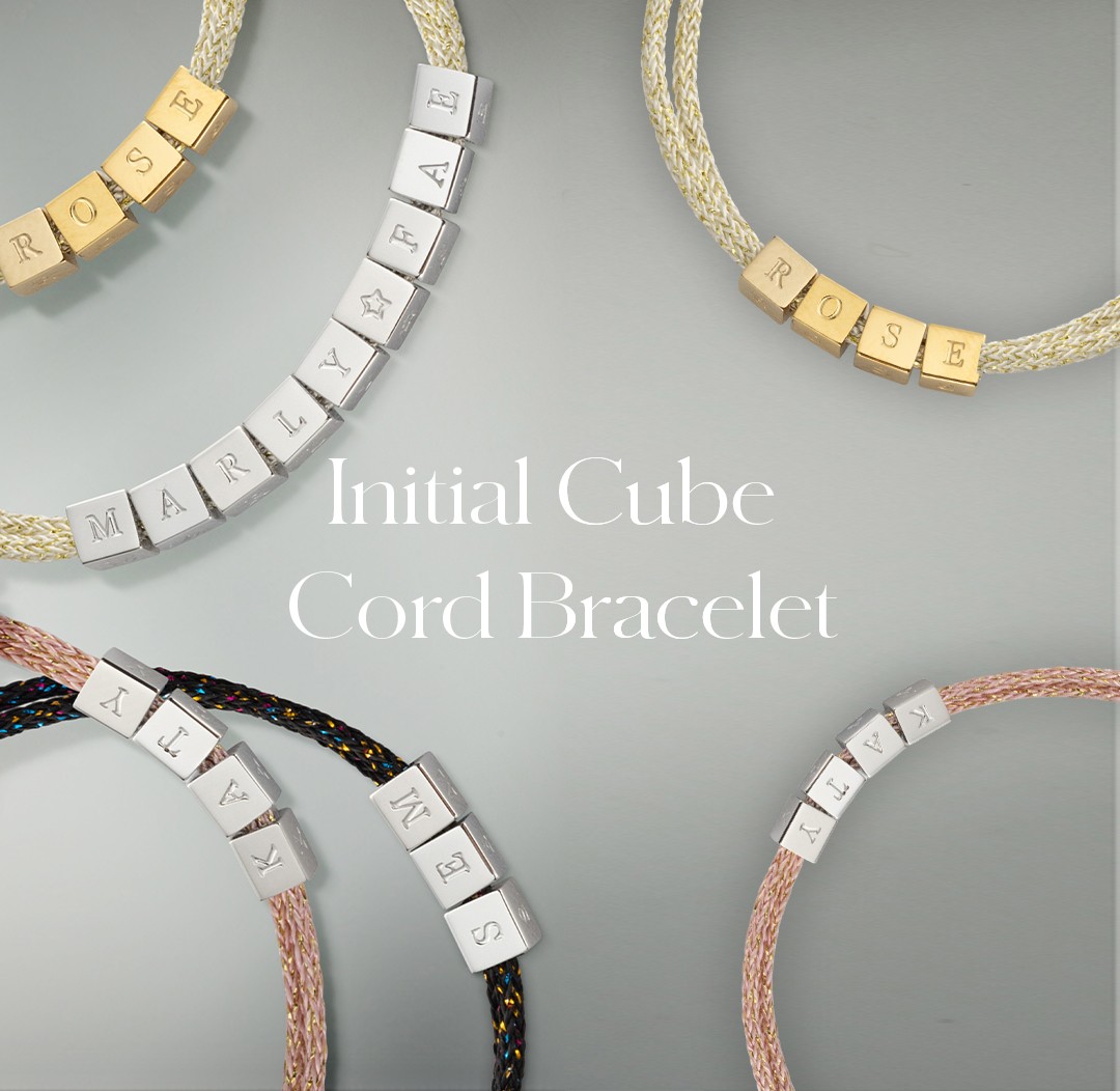 Initial Cube Cord Bracelet NL