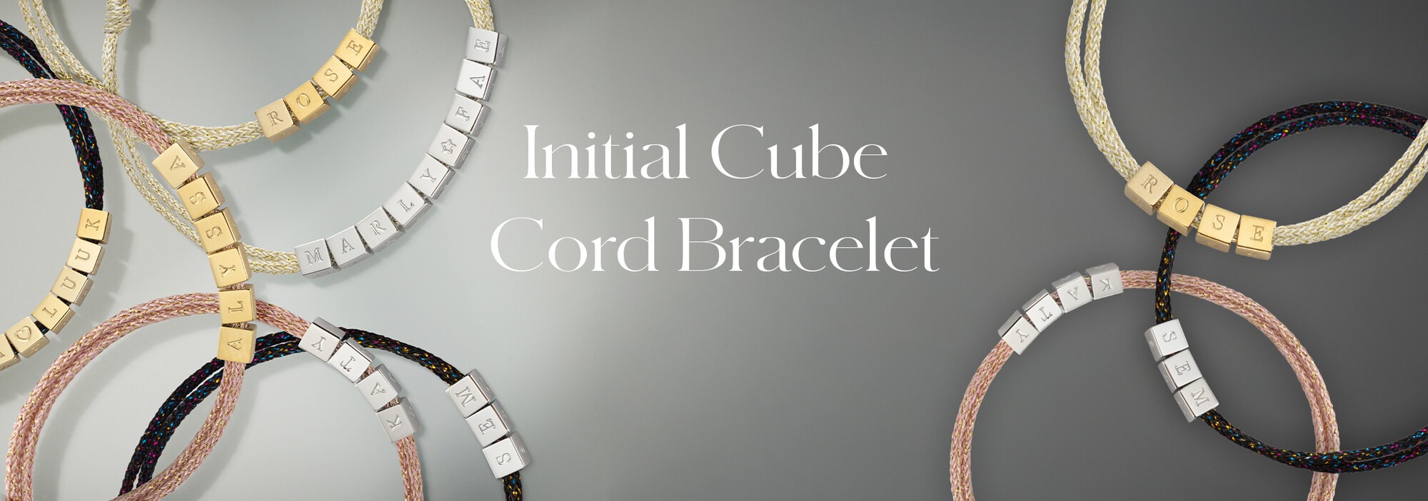 Initial Cube Cord Bracelet NL