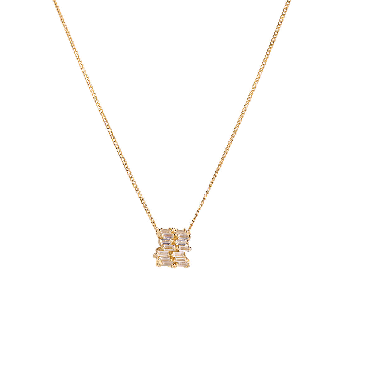 Baguette Brilliant Disc Kette