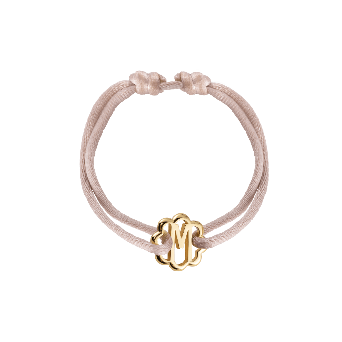 Rosette Initial Cord Bracelet