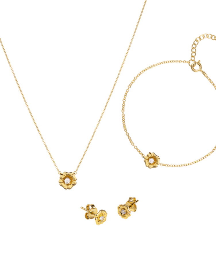 Birthflower Bloom Set-Plated -January - Snow drop