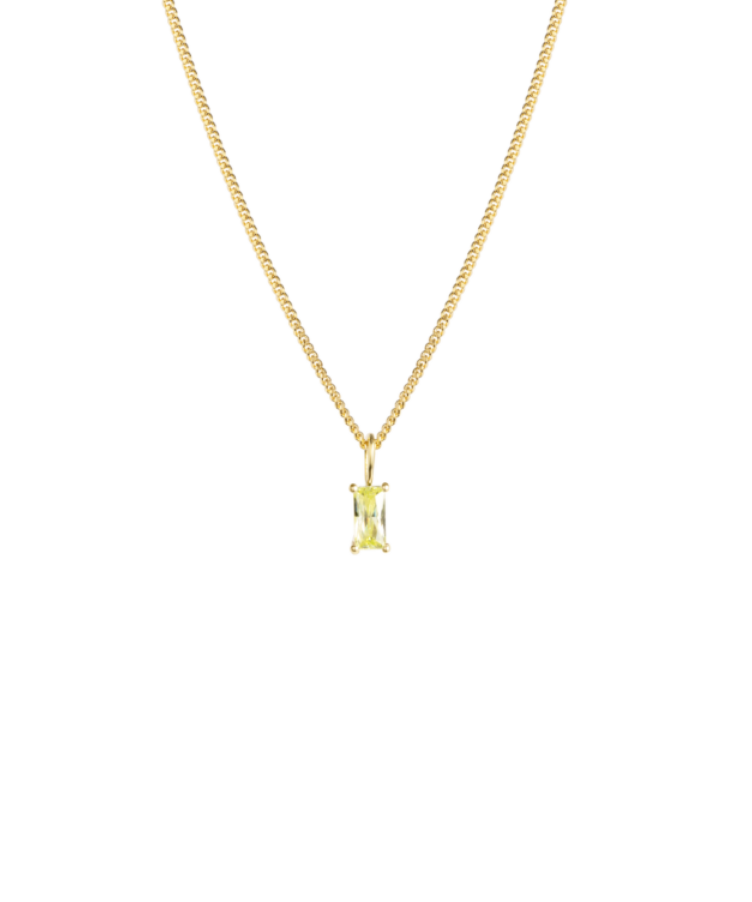 Birthstone Baguette Necklace