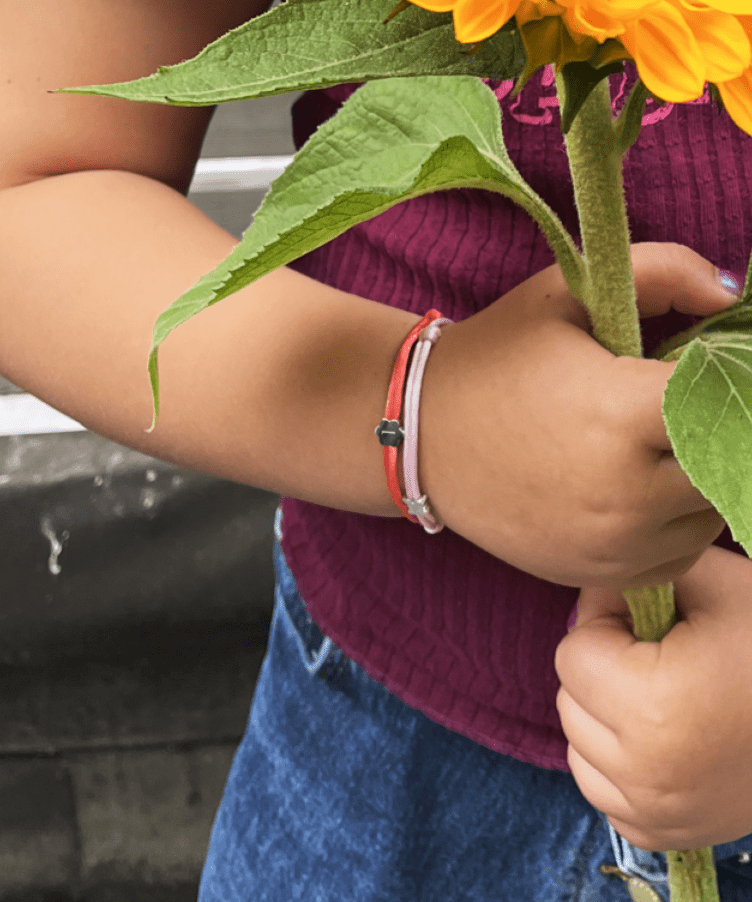 Kids Initial Bloom Cord Bracelet