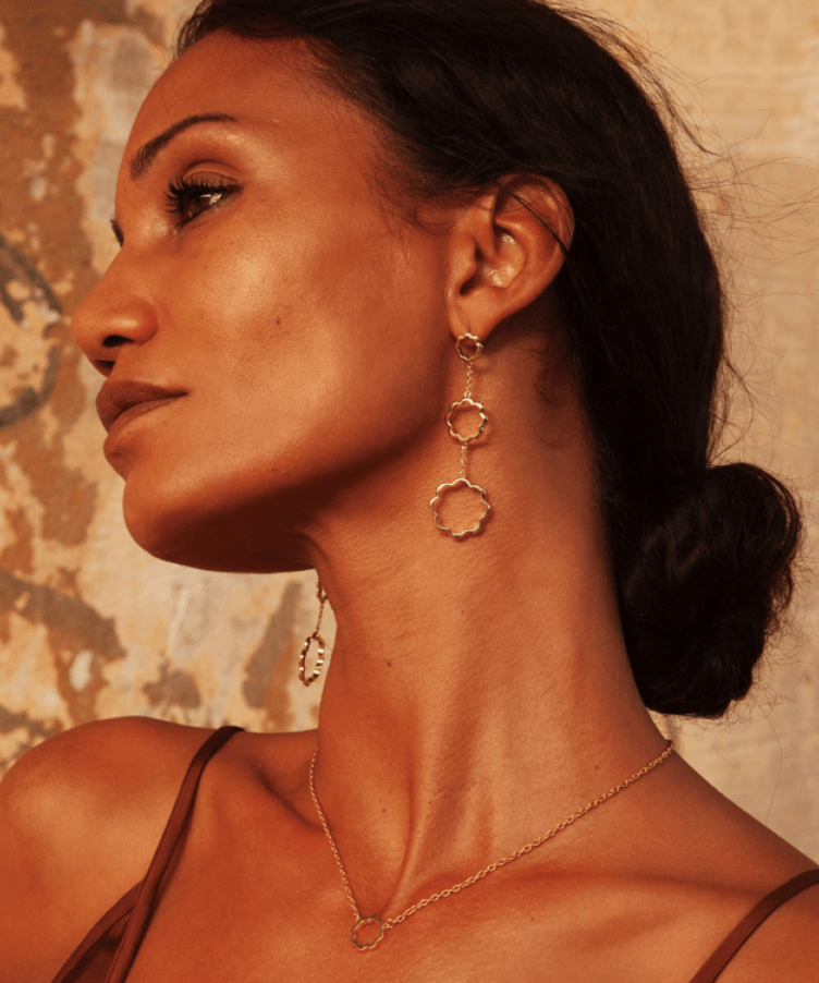 Rosette Chain Earrings