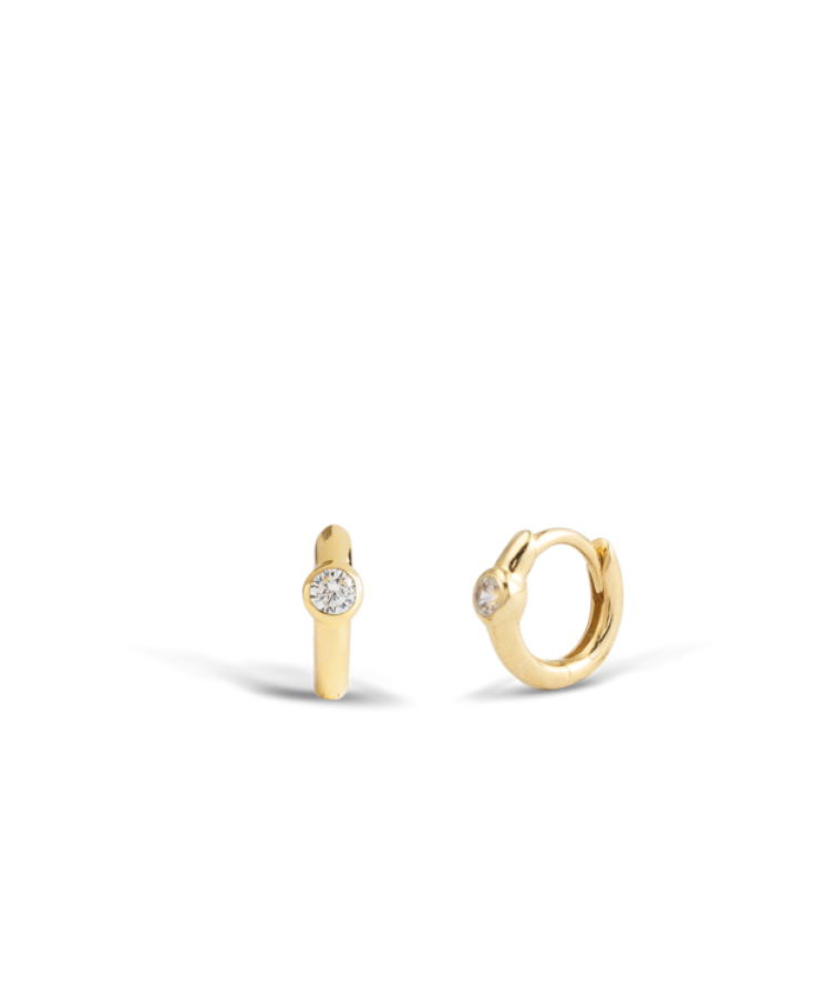 Classic Solid Gold Baguette studs