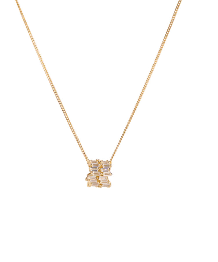 Baguette Brilliant Disc Ketting