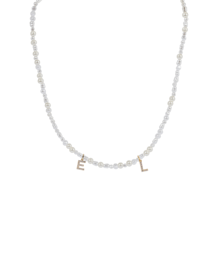 Pearl Beads Letter Necklace