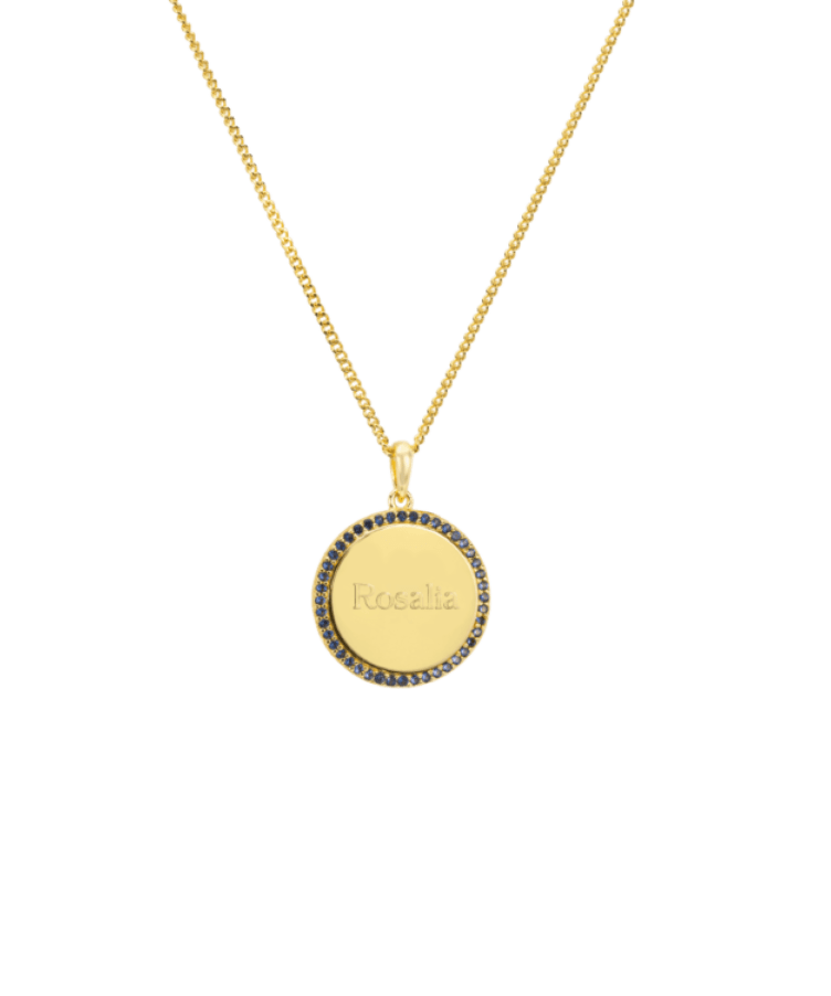 Pavé Birthstone Coin Necklace-Plated -42 CM-Januari